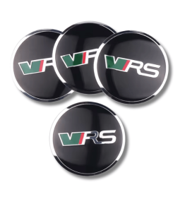 4 Stück x 56mm ŠKODA VRS METALL Aufkleber Felgen LOGO Radkappen Embleme