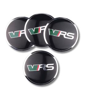 4 Stück x 56mm ŠKODA VRS METALL Aufkleber Felgen LOGO Radkappen Embleme