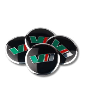 4 Stück x 56mm ŠKODA VII METALL Aufkleber Felgen LOGO Radkappen Embleme