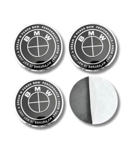 56mm BMW METAL stickers wheel cover THUNDER BLACK LOGO hub cap EMBLEMS