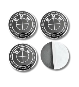 70mm BMW METAL stickers wheel cover THUNDER BLACK LOGO hub cap EMBLEMS
