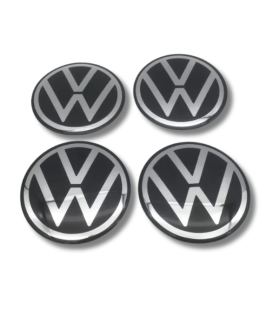 4 articles x 65mm VW METAL autocollants VOLKSWAGEN centre de roue NOUVELLE LOGO enjoliveurs emblèmes