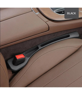 2pcs Black Car Seat Gap Filler Organizer – Waterproof Storage with Dual Grooves, Fits Most Vehicles