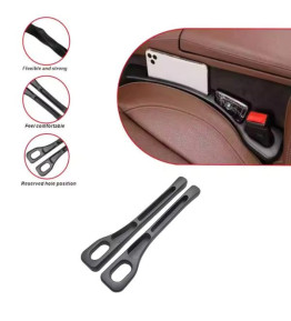Black Car Seat Gap Filler Organizer (2pcs) – Waterproof Storage with Dual Grooves, Fits Most Vehicles