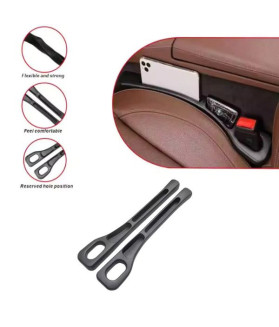 Noir Organiseur de Fente de Siège Voiture (Lot de 2) – Étanche avec 2 Compartiments, Compatible Tous Véhicules