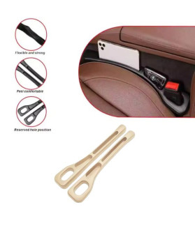 2 Stück Beige Auto Sitzritzen-Füller Organizer – Wasserdicht mit 2 Fächern, passt für die meisten Fahrzeuge