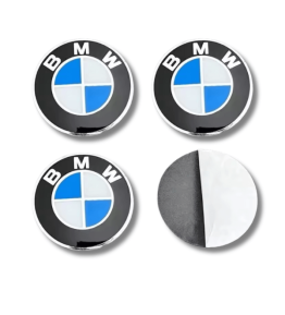 4 articles x 56mm BMW METAL autocollants centre de roue BLEU/BLANC logo enjoliveurs emblèmes
