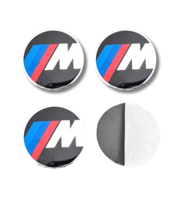 4 articles x 56mm BMW METAL autocollants centre de roue Série M logo enjoliveurs emblèmes