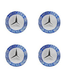 Blue Laurel Wreath Mercedes Benz Emblems Wheel Center Rim Cover Logo Stickers 56-75mm