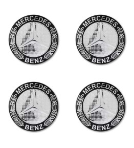Black Laurel Wreath Mercedes Benz Emblems Wheel Center Rim Cover Logo Stickers 56-75mm