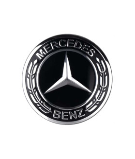 Full Black Laurel Mercedes Benz Emblems Wheel Center Rim Cover Logo Stickers 56-75mm